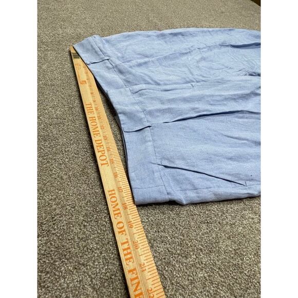 Loft wide leg trouser womens size 14 high rise blue linen blend pants nwt - Picture 9 of 12